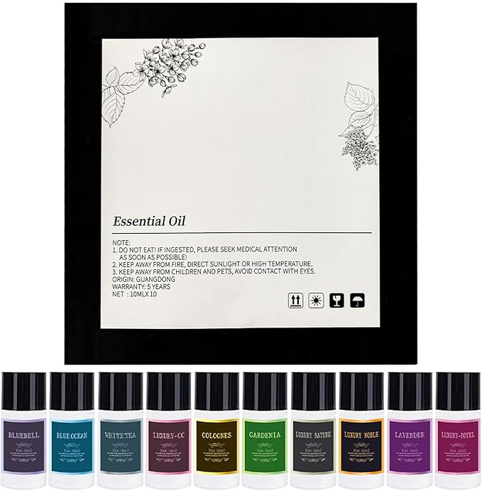 Car Air Freshener Refill Cologne Aromatherapy Oil 10 PCS, Essential Oils Mixed Fragrance Set for Car Diffusers (No Diffuser Included) - Bloomnest