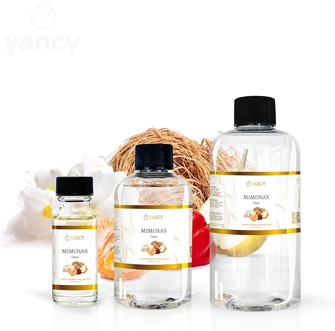 YANCY Mimosas Luxury Collection Fragrance Oil (4 oz), Bubbly Citrus and Floral Scent, Ideal for Diffusers, Oil Burners & Aroma Lamps, Bright Fragrance for Brunch Vibes YancySpa