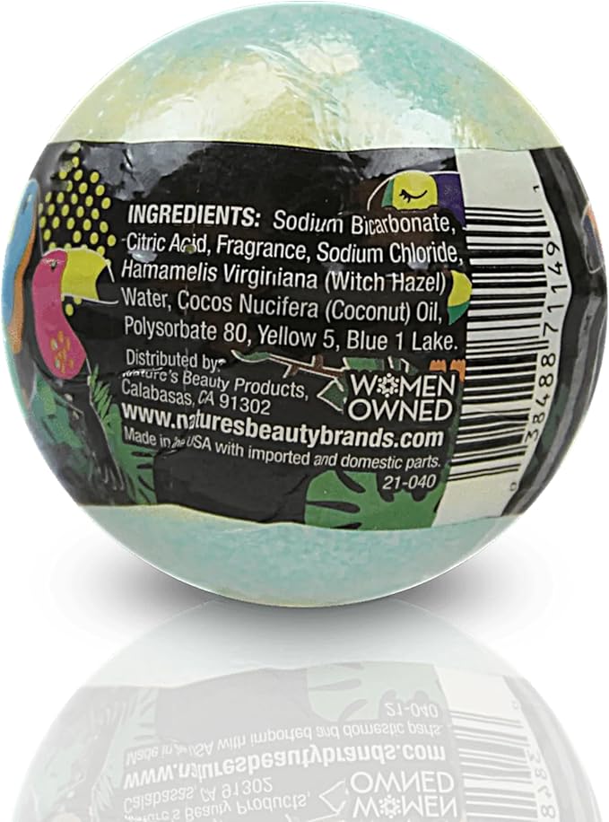 Nature's Beauty Tropical Escape, Pineapple & Coconut Scent Bath Bomb Multi-Pack - Natural Hand Crafted, Luxury Spa Bomb, Nourish Dry Skin, Made w/Coconut Oil + Witch Hazel, 5.5 oz (4 Pack) - Bloomnest