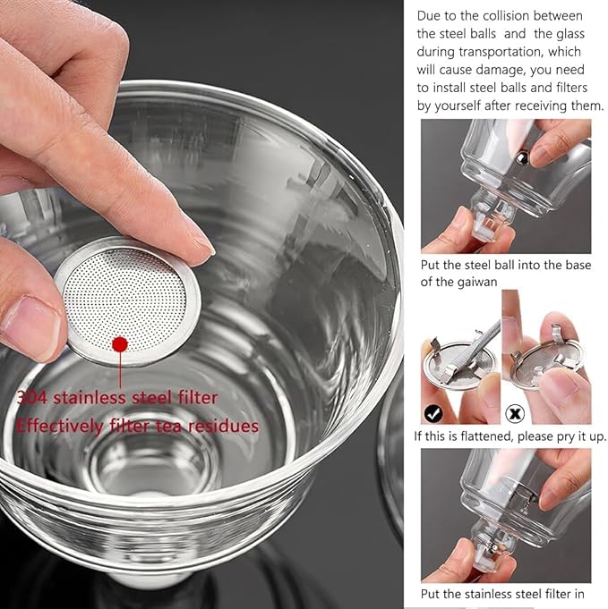 Lazy Kungfu Drip TeaPot, Heat Resistant Tea Set, Semi-Automatic Glass Teapot Suit for Magnetic Water Flow Wooden Glass Teapot Set - Bloomnest