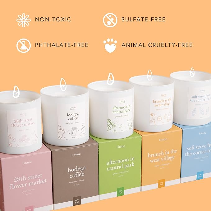 Literie Miami Inspired Scented Candle: Bottle Service - Spirits & Muddled Fruit Scent, 7.5oz, 40 Hour Burn, Vegan Soy & Coconut Blend Candle for Home Decor, Gift for Women & Men - Bloomnest