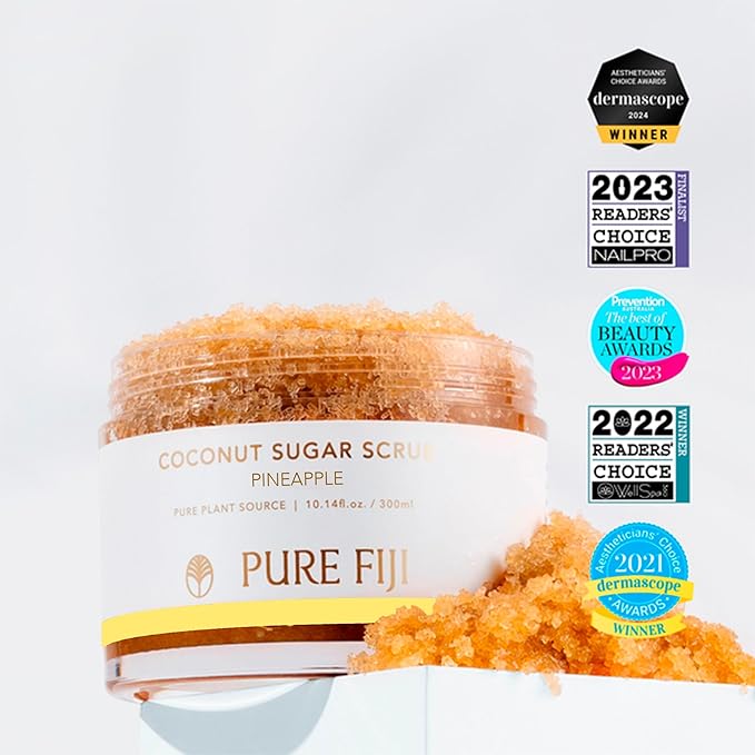 Pure Fiji Coconut Sugar Body Scrub, Pineapple (10.14 Oz /300ml) - Bloomnest