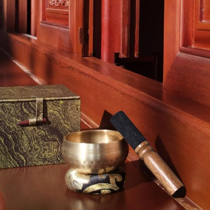 Tibetan Singing Bowl Set (3.15 Inch, copper) - Hand-Hammered, Perfect for Sound Bath, Yoga & Meditation Stress Relief, Comes with Gift Box, Free Palo Santo Wood + California White Sage - Bloomnest