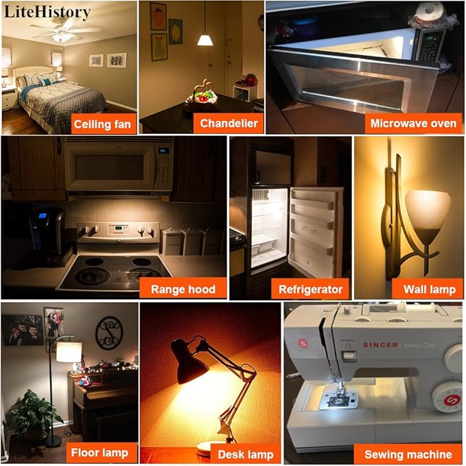 LiteHistory E17 led Bulb ETL 25w Appliance t7 led Bulb 250lm 2700K 2w Microwave Light Bulb 2Pack - Bloomnest