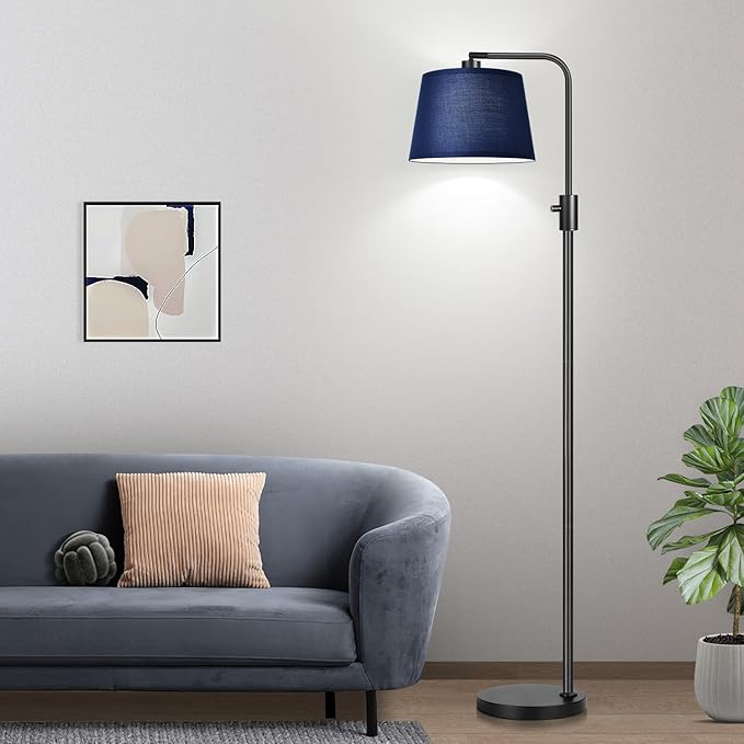 Nintiue 【Upgraded】 Dimmable Floor Lamp, 1000 Lumens LED Edison Bulb Included, Modern Arc Standing Tall Floor Lamp for Living Room Bedroom Office Dining Room - Blue - Bloomnest