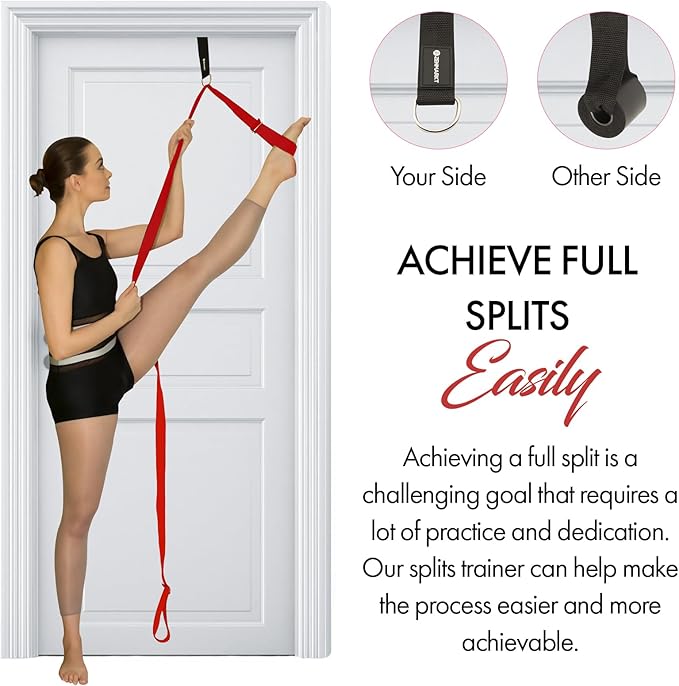 Stretching Strap With Door Anchor - Stretching Equipment to Improve Legs Flexibility - Splits Trainer For Home Ideal In Ballet, Dance, Cheerleading, Taekwondo, Yoga, Pole Dancing & Gymnastics - Bloomnest