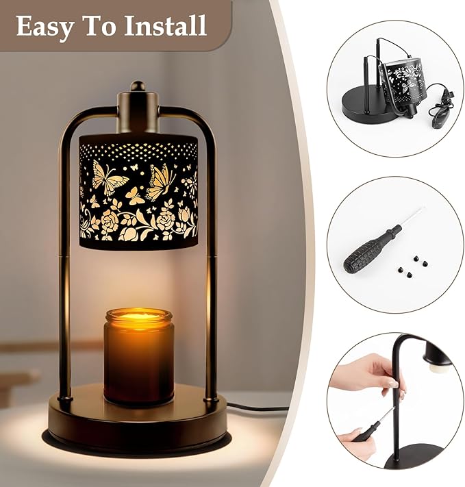 Candle Warmer Lamp Electric with Timer: Wax Melts for Warmer Yankee Candles Large - Dimmable Candle Warmer for Birthday Christmas Gift Bedroom Home Decor - Bloomnest