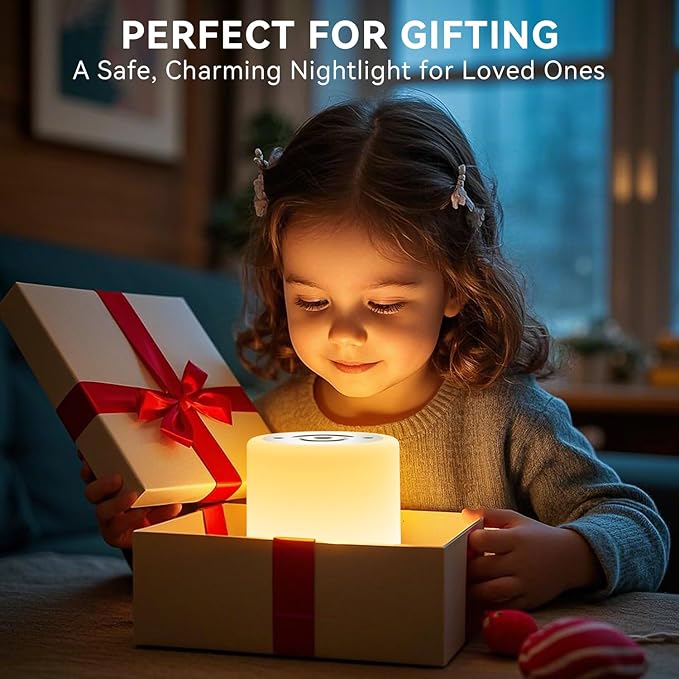 Night Light for Kids Baby, Dimmable Touch Lamp for Nursery, 11 RGB Colors 5 Brightness, Portable Rechargeable Bedside Table Lamp for Nightstand, Kids Night Light for Bedroom Living Room, Silver - Bloomnest