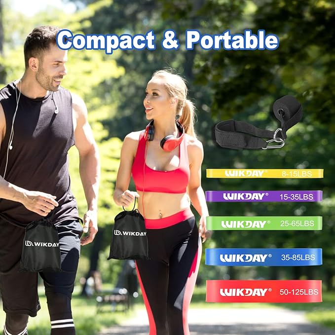 Resistance Bands, Pull Up Bands, Workout Bands for Exercise, Thick Heavy Resistance Band Set with Door Anchor, Elastic Bands for Body Stretching, Crossfit Training at Home/Gym Men & Women Women - Bloomnest