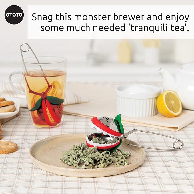 Cute Tea Infuser by OTOTO - Loose Leaf Tea Steeper, Tea Accessories, Tea Diffusers, Tea Infuser for Loose Leaf Tea, Tea Strainers, Cute Gifts, Tea Gift Set, Kitchen Gifts, Cooking Gadgets - Bloomnest
