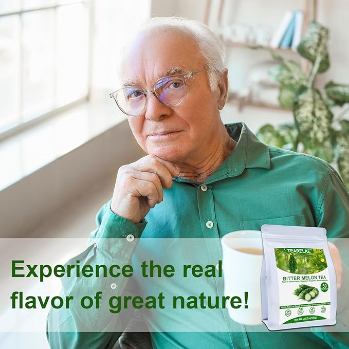 TEARELAE - Bitter Melon Tea Bags - 2g x 50 Count - 100% Pure Natural Cut & Sifted Dried Momordica Charantia Slices Herbal Tea - Non-GMO - Caffeine-free - Pleasantly Bitter Flavor - Bloomnest