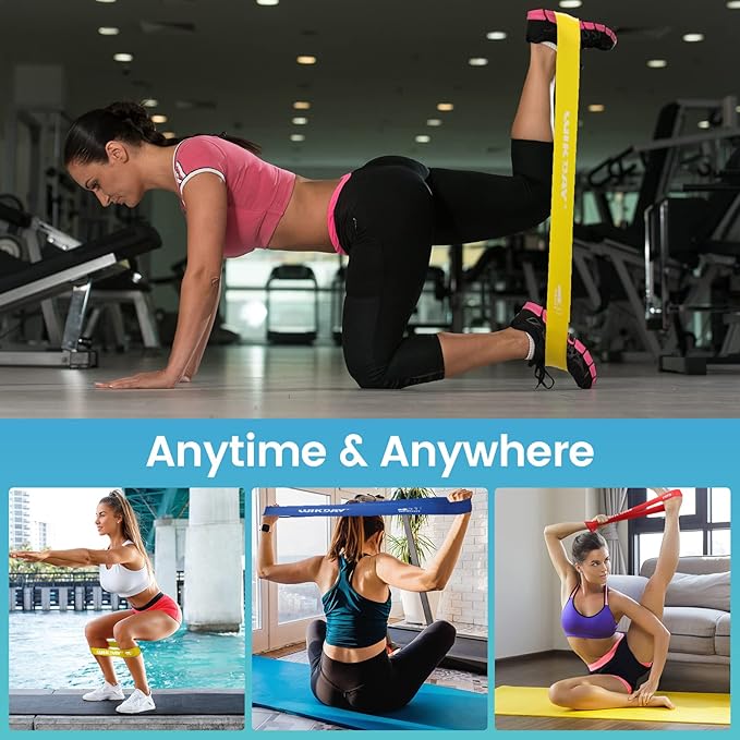 Resistance Bands, Pull Up Bands, Workout Bands for Exercise, Thick Heavy Resistance Band Set with Door Anchor, Elastic Bands for Body Stretching, Crossfit Training at Home/Gym Men & Women Women - Bloomnest