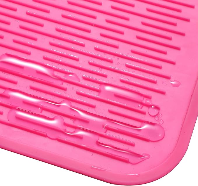 Silicone Dish Drying Mat for Multiple Usage,Easy clean,Eco-friendly,Heat-resistant Silicone Mat for Kitchen Counter or Sink,Refrigerator or Drawer Liner Rose 5XL 36inches x 18inches - Bloomnest