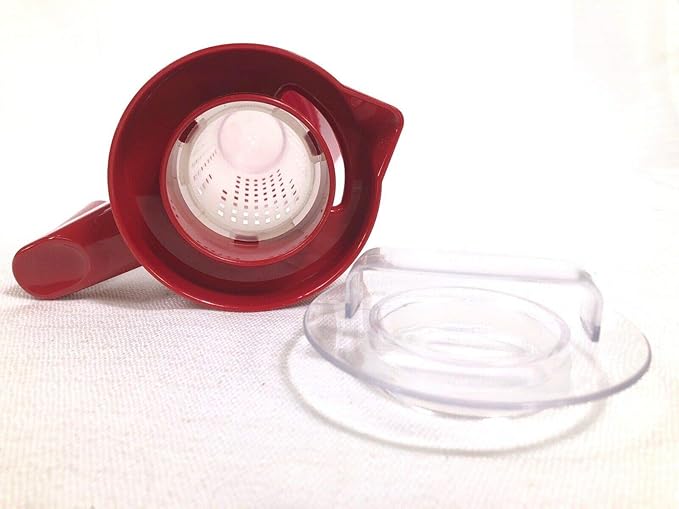 Glass Water Infusion Pitcher | BPA Free Fruit Infuser | Premium Borosilcate Glass for Hot and Cold Liquids | Infuse Iced Tea, Coffee, Water, Juice, Vodka, Tequila - Cestari Infuser, Red 44 ounces - Bloomnest