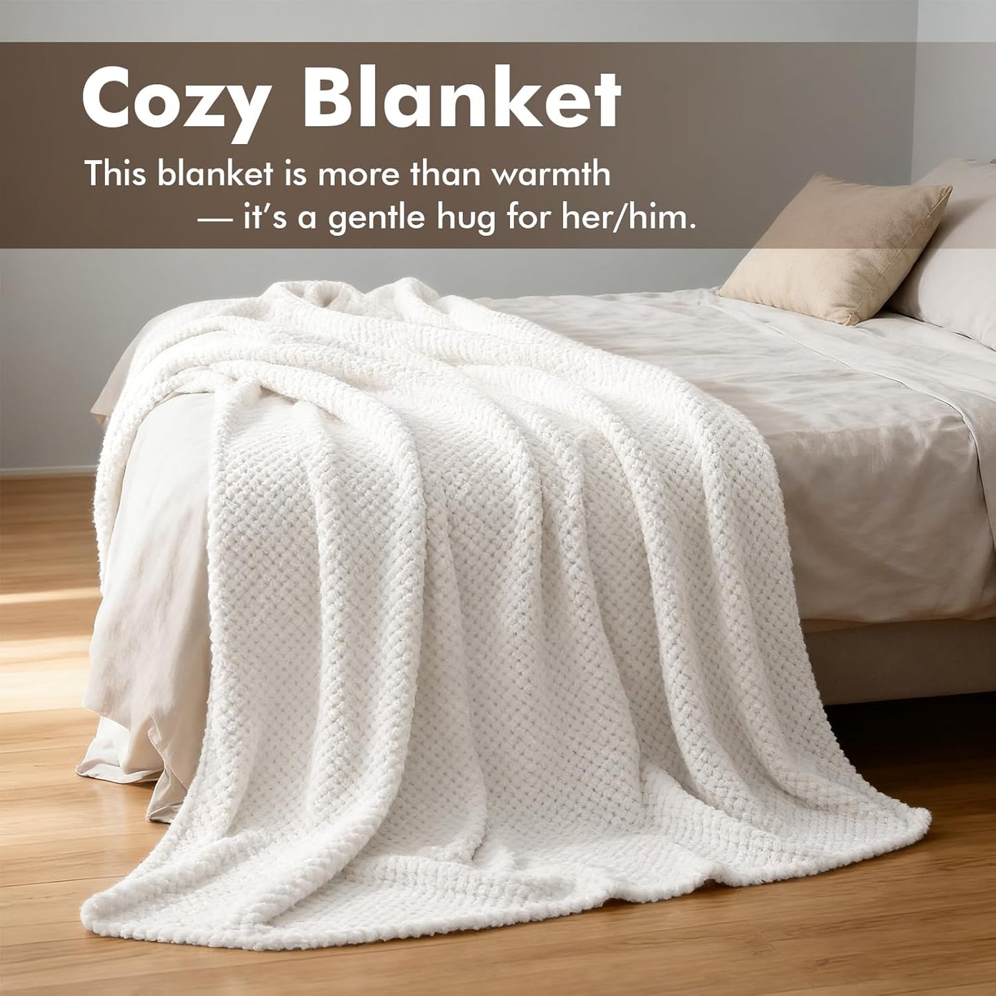 Natural Amor Spa Gift Set with Blanket 7 PCs– Handmade Bath & Body Self-Care Box – Includes Bath Bomb, Candle, Soap, Hand Cream – Perfect for Relaxation & Gifting