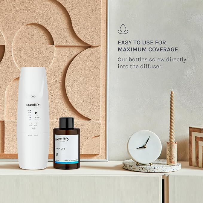 Scentify Amalfi Aroma Oil Refill Scent for Oil Diffusers - Lemon, Jasmine, Orchid, Amber, Musk Scents - Luxurious Relaxing Aromatherapy Diffuser Fragrance 100ml, 3.38 oz - Bloomnest