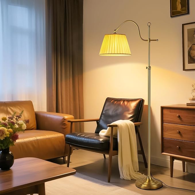 Bright 12W LED Floor Lamps with Smart Remote and Bluetooth,Adjustable Brightness and Color, Gold Brass Boho Mid Century Home Decor,Living Room Sofa Corner Bedroom Bedside Reading Standing Tall Lights - Bloomnest