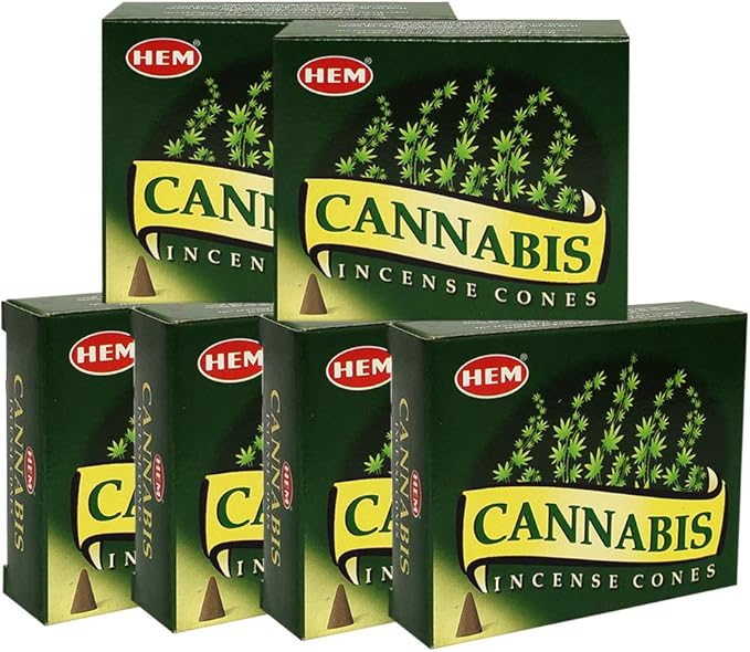 TRUMIRI Incense Cone Holder Bundle with Hem Cannabis Incense Cones - Pack of 6 (Approx 60 Cones) TRUMIRI