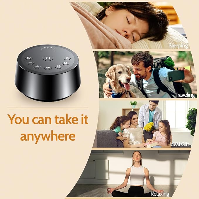 Color Noise Sound Machines with 25 Soothing Sounds Sleep White Noise Machine 32 Volume Levels 5 Timers and 4 Sound Categories and Memory Function for Home Office and Travel - Bloomnest
