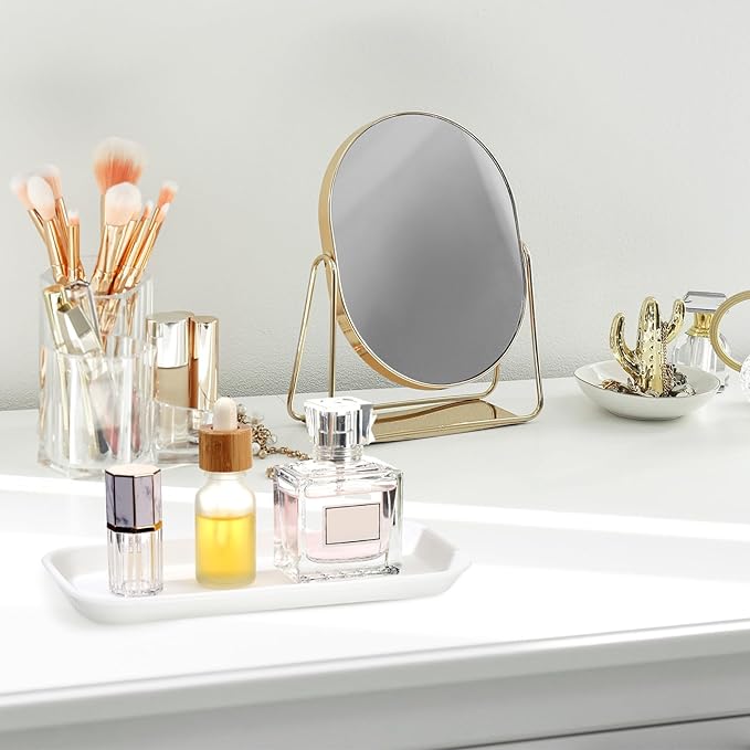 Wenqik 6 Pcs Silicone Bathroom Vanity Trays for Counter Multifunctional Bathroom Counter Tray Multipurpose Decorative Tray for Kitchen Desk Kitchen(Black, White, Gray)