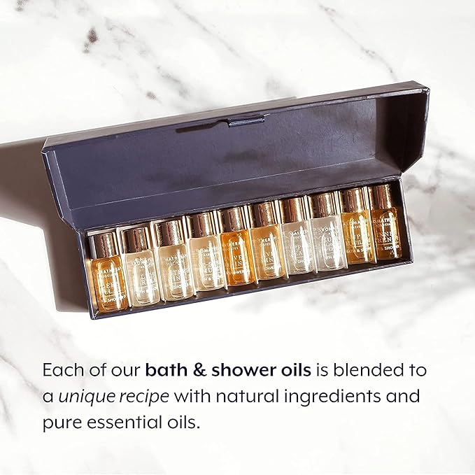 Aromatherapy Associates Essential Oil Blends – Luxury Shower and Body Oils for Dry Skin, Daily Aromatherapy Care for Men & Women, 10-Pack (0.10 fl oz Each) in Decorative Gift Box - Bloomnest
