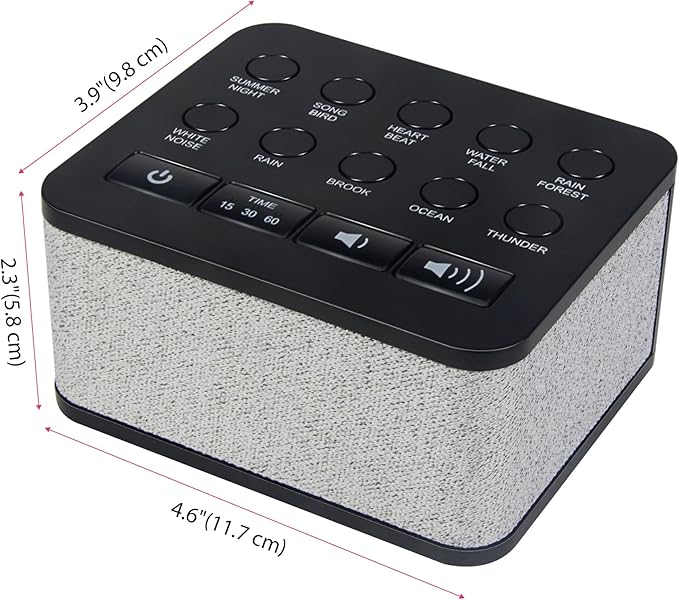 LUXSWAY White Noise Machine, Sleep Sound Machine with 10 Natural Soothing Sounds, Volume Control & 3 Timers Setting, Memory Function Sound Machine for Baby Kids Adults & Home Office Travel - Bloomnest