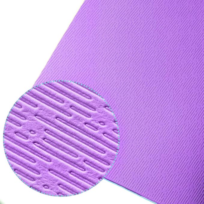 Hatha Yoga Extra Thick TPE Yoga Mat - 72"x 32" Thickness 1/2 Inch -Eco Friendly SGS Certified - With High Density Anti-Tear Exercise Bolster For Home Gym Travel & Floor Outside - Bloomnest