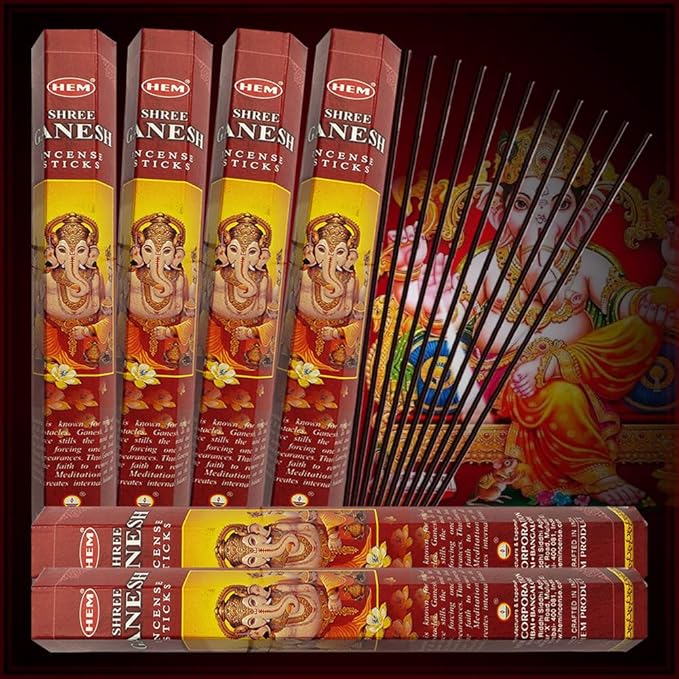 Shree Ganesh Incense Sticks and Incense Stick Holder Bundle Insence Insense Hem Incense Sticks