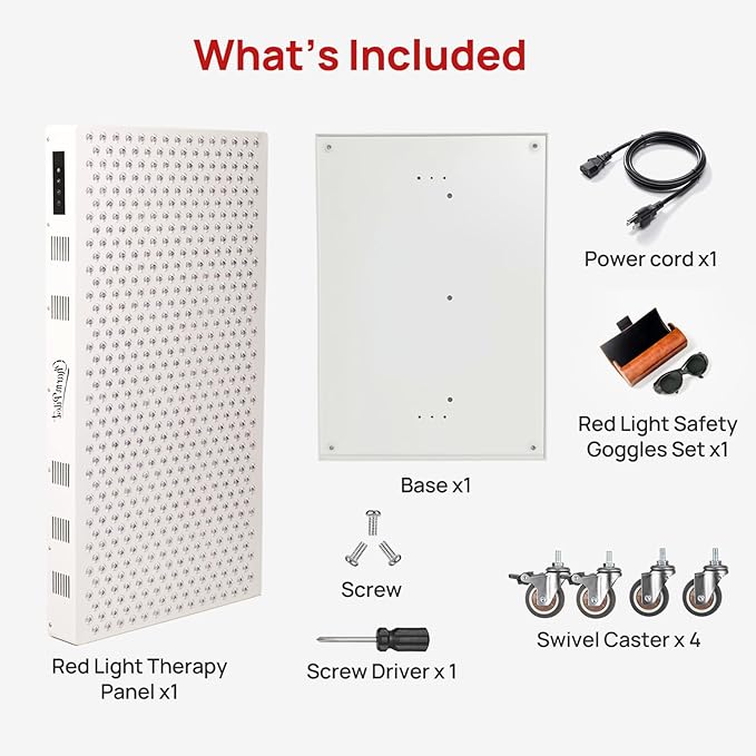 Red Light Therapy Panel for Body, 7 Wavelengths (630, 660, 780, 810, 850, 940, 1060 nm), 580LEDs, Near‑Infrared Light Wellness Device with Adjustable Intensity, Home Use