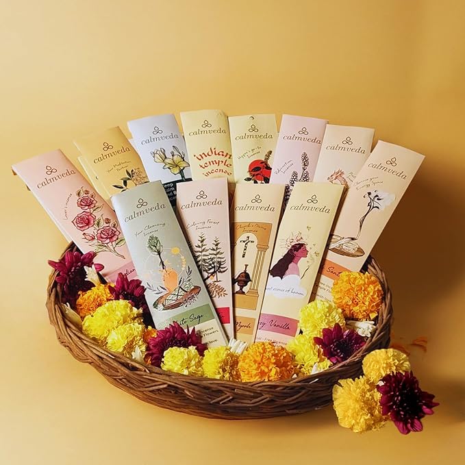 Natural Incense Sticks Mega - Variety Pack (144 Insence-Sticks Bulk, 12 Aromas) Clean No Charcoal, Made from Upcycled Flowers | Organic Incense Stick Non Toxic (Slow Burn, Longlast) - Bloomnest