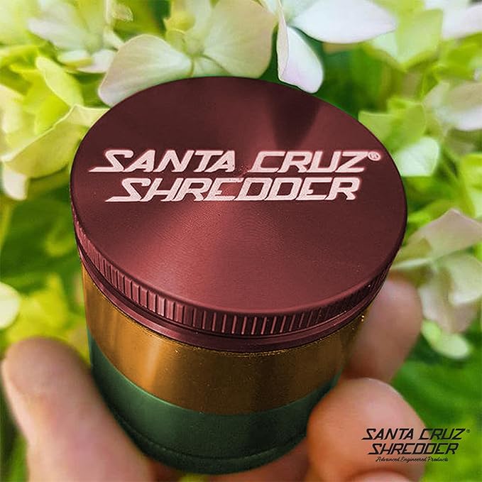 Santa Cruz Shredder Metal Spice Grinder Made in USA (Medium (2.2 Inch), Rasta) - Bloomnest