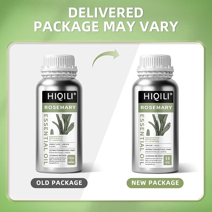 HIQILI Rosemary Oil for Hair Growth, Add to Shampoo & Conditioner, 100% Pure Undiluted - 16 Fl Oz - Bloomnest