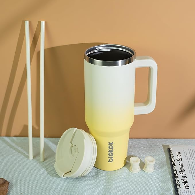 BJPKPK Insulated Tumblers With Handle And Straw 30 oz Stainless Steel Tumbler Cups With Lid,Pistachio Green - Bloomnest
