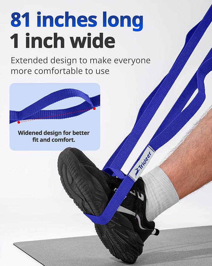 Trideer Stretching Strap Yoga Strap for Physical Therapy, 10 Loops Yoga Straps for Stretching, Non-Elastic Stretch Strap for Pilates, Exercise, Stretch Band for Women & Men - Bloomnest