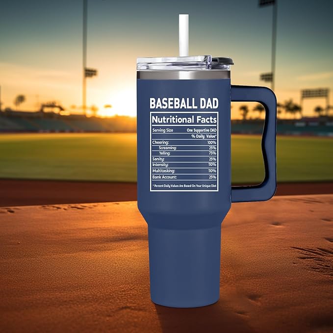 Baseball Gifts, Baseball Dad 40oz Tumbler, Baseball Dad Gifts For Sports Enthusiast Dads, Custom Travel Mug, Perfect Baseball Gifts For Dad, Birthday, And Christmas Presents For Baseball Lovers - Bloomnest