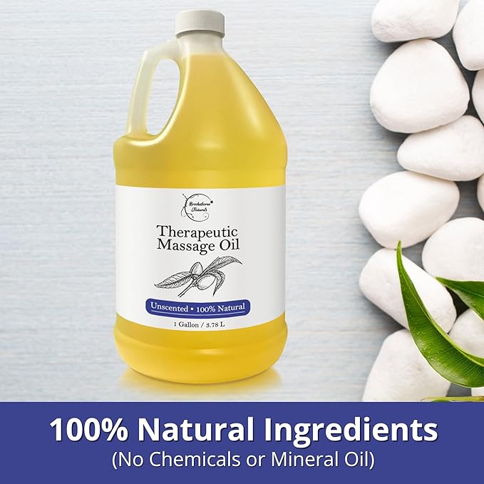 Unscented Massage Oil for Massage Therapy | 100% Natural Body Oil | Premium Quality for Spa & Professional Use | Soothing, Therapeutic & Hydrating Formula | 1 Gallon by Brookethorne Naturals - Bloomnest