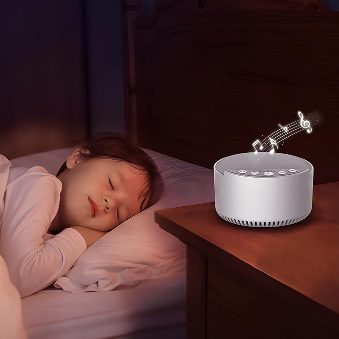 Sound Machine with Wireless Charger&Bluetooth Speaker White Noise Machine with Memory Function,6 Soothing Sounds,3 Timers Modes for Baby Kids Adult & Home Office Travel - Bloomnest