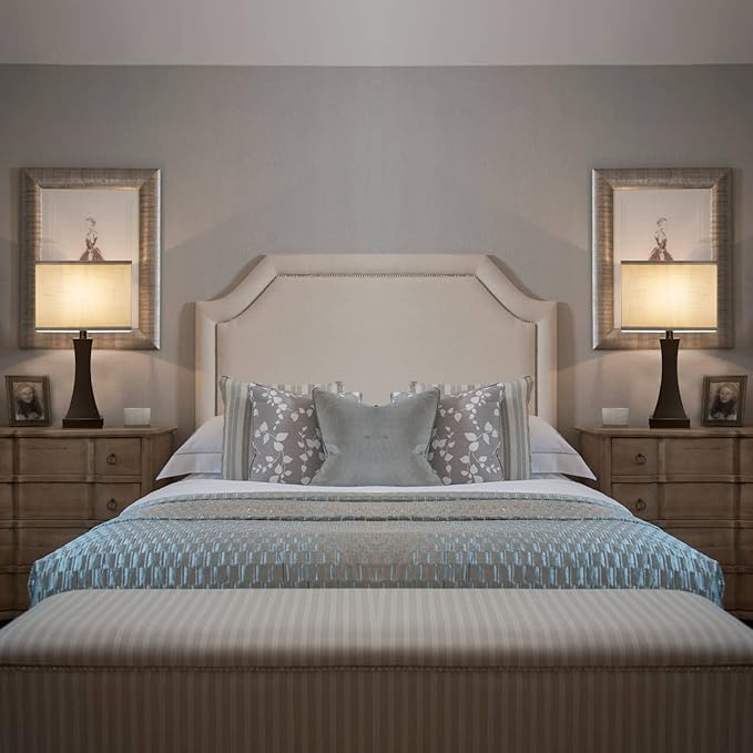 Set of 2 Touch Control Table Lamps 21.6" 3-Way Dimmable Bedside Nightstand Lamp with Type C/USB Charging Port & Outlet Desk Lamp for Living Room Bedroom Office and Hotel Bulb Included - Bloomnest