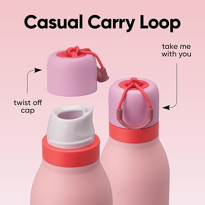 Owala FreeSip Twist Insulated Stainless Steel Water Bottle with Straw for Sports and Travel, BPA-Free, 24-oz, Angel Food Cake Owala