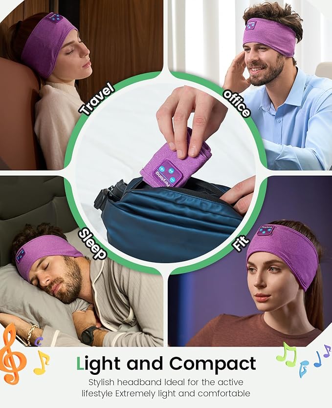Sleep Headphones Tech Gadgets Bluetooth Headband for Women Headband Headphone with Ultra-Thin HD Speakers & Mic, Perfect for Sleeping Yoga Running Workout Travel Sports Unique Gifts - Bloomnest