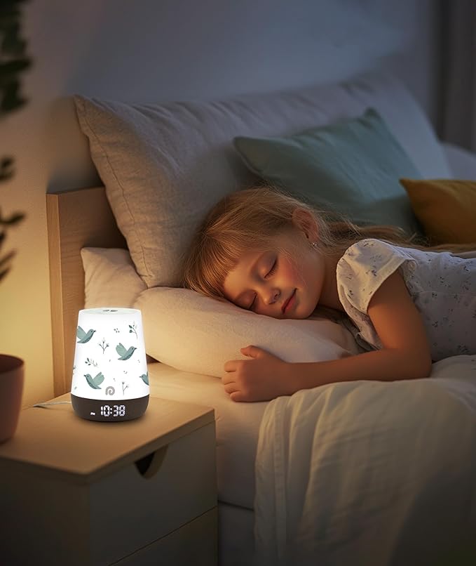 Dreamegg Nite 1 - Baby Sound Machine, Sleep Trainer, Night Light for Kids, Ok to Wake Alarm Clock, 34 Soothing Sounds, App Control, White Noise Sound Machine for Baby Kids Toddler Nursery(Joyous Bird) - Bloomnest