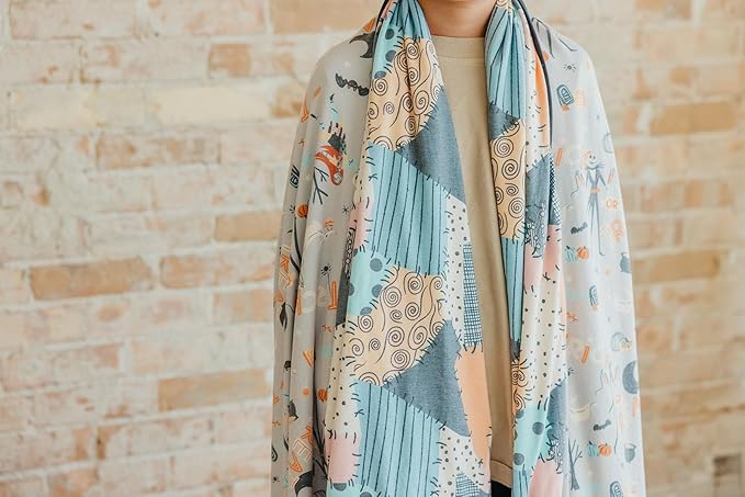Copper Pearl Jumbo Premium Knit 3 Layer Stretchy Throw Blanket 'Nightmare Before Christmas' - Bloomnest