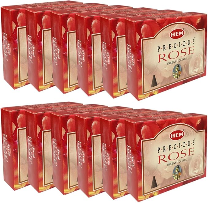 Precious Rose Incense Cones and Cone Incense Burner Bundle Insence Insense Hem Incense TRUMIRI