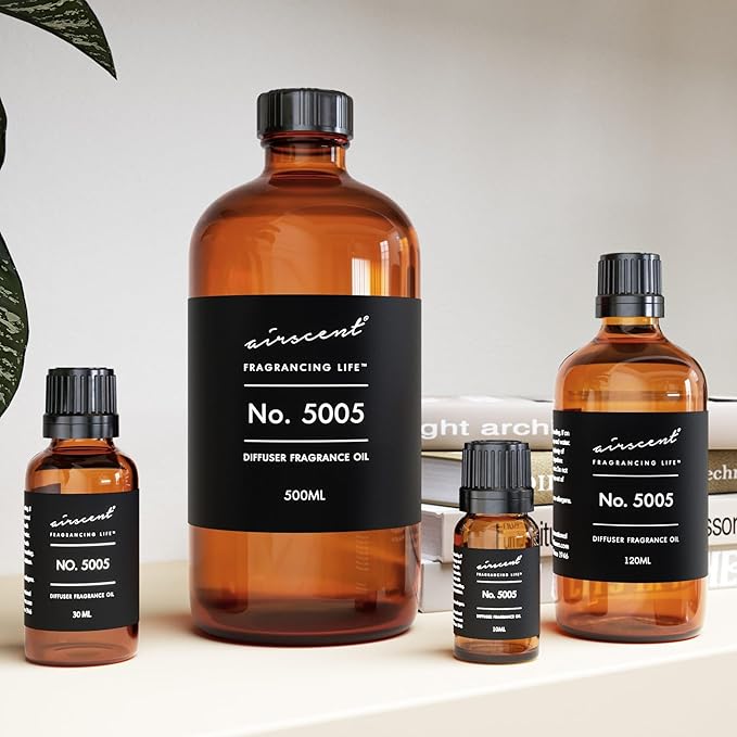 AirScent Diffuser Oil Inspired by TF's Oud Wood - No. 5005 Perfume Dupe - Fragrance Oil Blend for Ultrasonic and Waterless Diffusers and Crafting - 30 ml, 1 fl oz Glass Bottle with Dropper Airscent