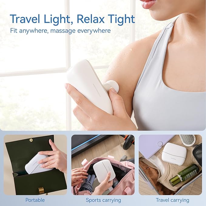 KingPavonini Mini Massage Gun with All-in-One Storage Case, Pocket-Sized Small Massage Gun Deep Tissue, 0.5 lbs Portable Percussion Massager for Travel, Gym, Gift for Women Men - Bloomnest