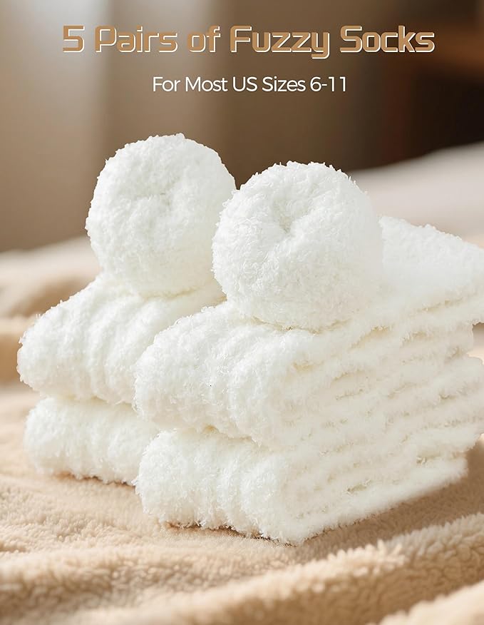 TEHOOK Warm & Cozy Valentines Gifts for Women, Fluffy Fuzzy Plush Sleeping Slipper Socks - Soft Warm Fabric