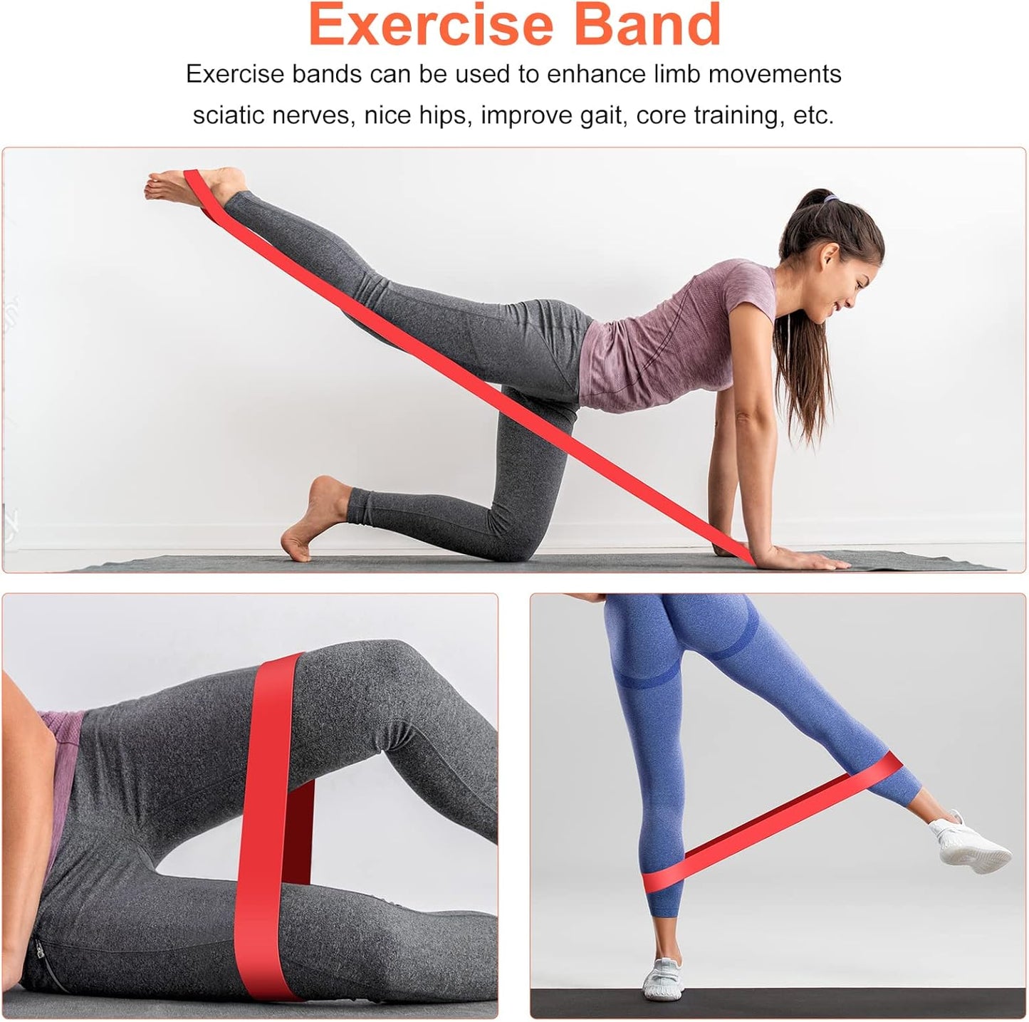 5 in 1 Foam Roller Set Includes Hollow Core Massage Roller, Yoga Stick, Massage Ball, Fitness Stretching Strap, Carrying Bag, Towel, Massage Roller (Orange)