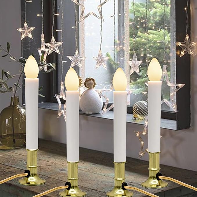 SUNSGNE C7 LED White Replacement Christmas Light Bulbs - 0.6W LED E12 Candelabra Base Bulbs - Perfect for Salt Lamps, Night Lights and Decorative Lights - Pack of 25 - Bloomnest