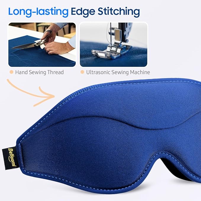 Sleep Mask, Premium Eye Mask for Sleeping, Total Blackout, Superior Soft Comfort, Upgraded 3D Ergonomic Designed Sleeping Mask for Home, Office, Travel, Meditation, Royal Blue - Bloomnest