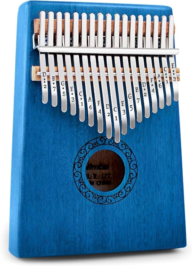 Kalimba Thumb Piano,YUNDIE Portable 17 Keys Mbira Finger Piano with Tune Hammer and Study Instruction,Musical Instruments Gift for Adult Beginners Professional(Blue) - Bloomnest